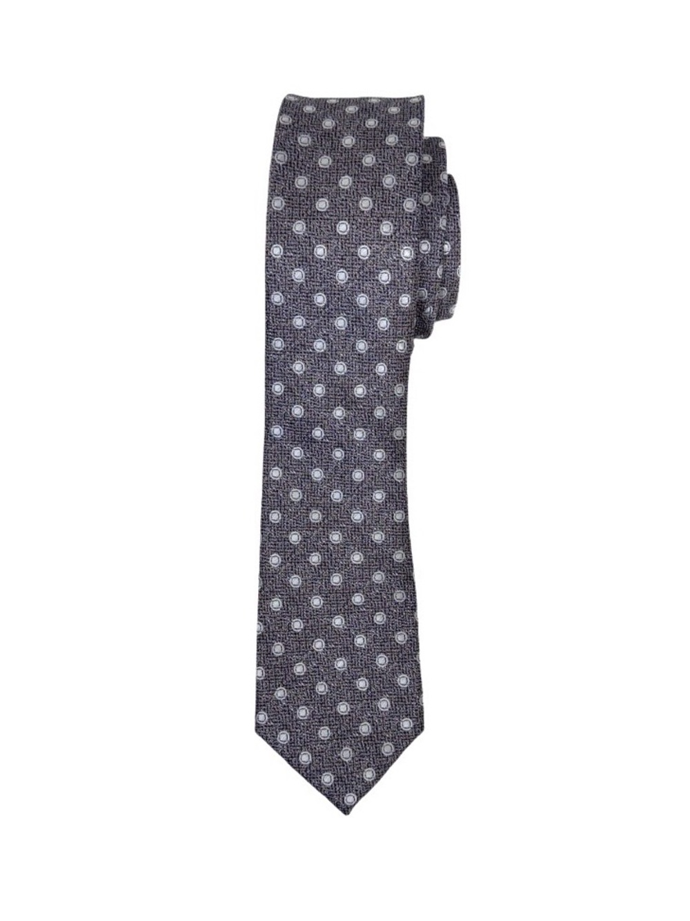 Men’s Wearhouse Agara Silver Dotted Necktie Gray Blue Taupe & Black Regular Nwt